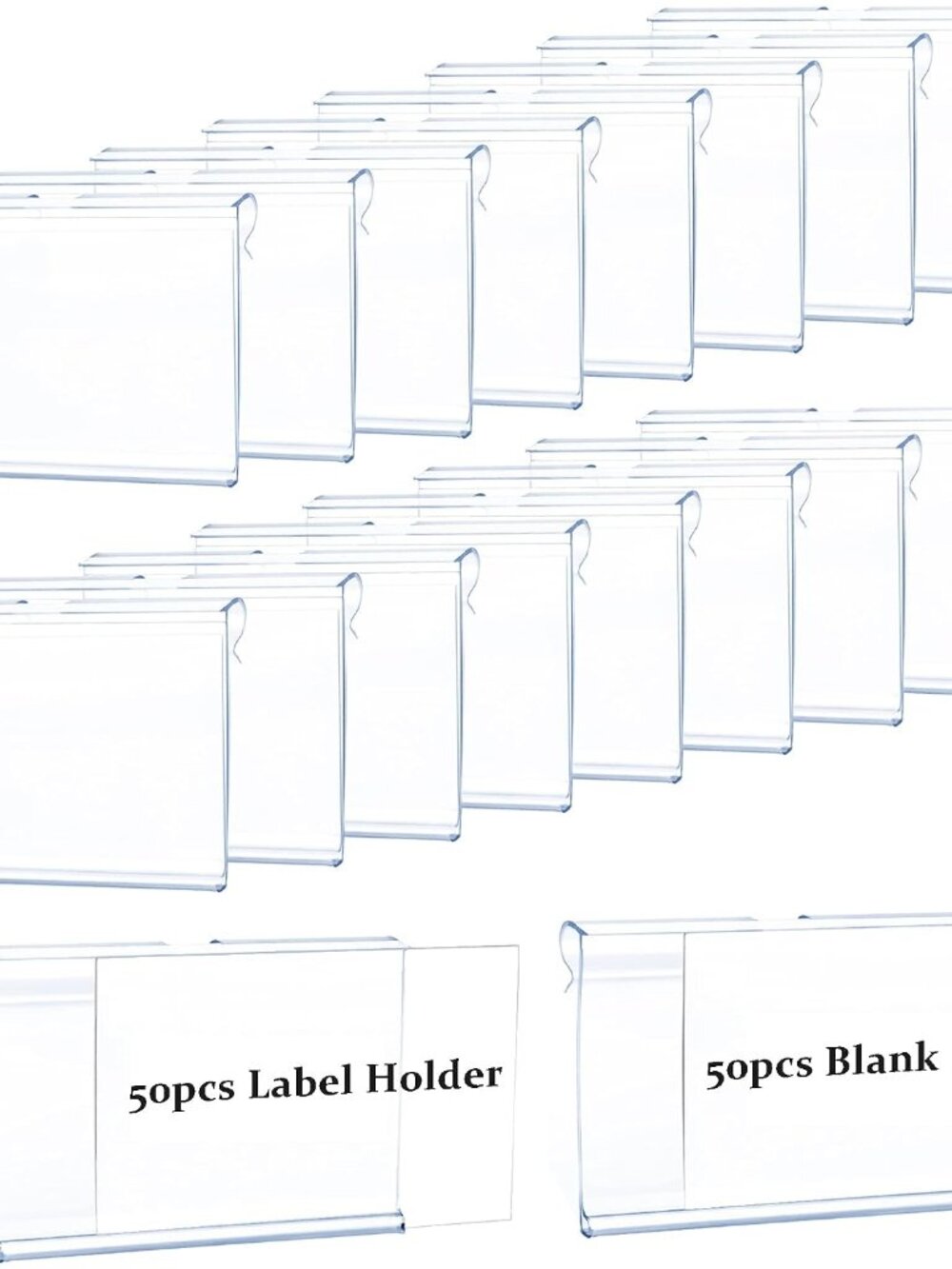 50pcs Labels for Storage Bins Plastic Label Clip, Basket Labels Clip On Wire She